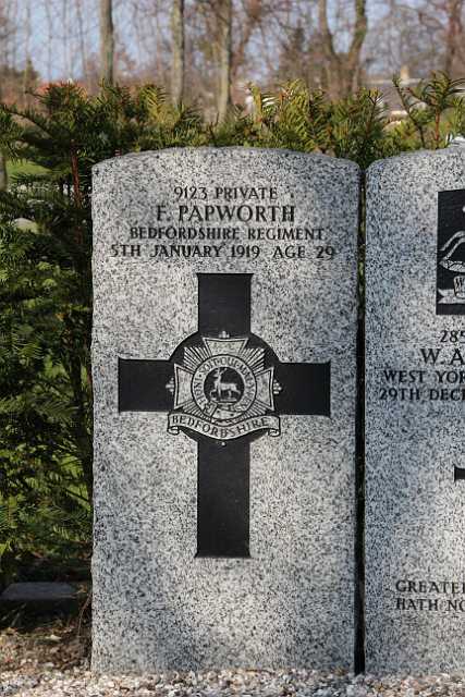Vestre kirkegaard (27).JPG - Fred Papworth, Pte. 1 bn Bedfordshire Regiment